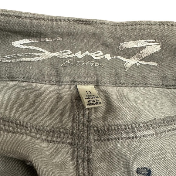 Seven7 Womens Mid Rise Skinny tummyless Jeans Light grey Size 12 !! - Picture 12 of 13